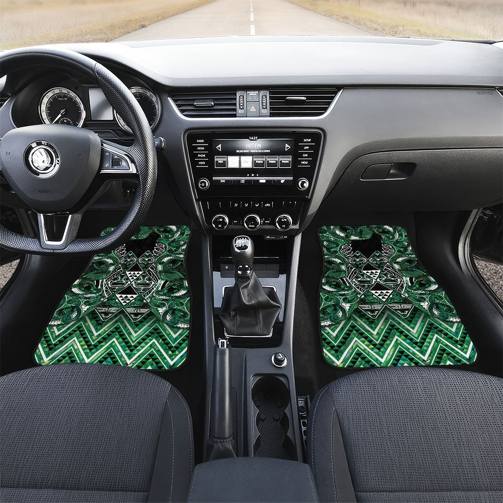 Aotearoa Ngai Tahu Car Mats Maori Tribal Dark Green Paua Shell Pattern