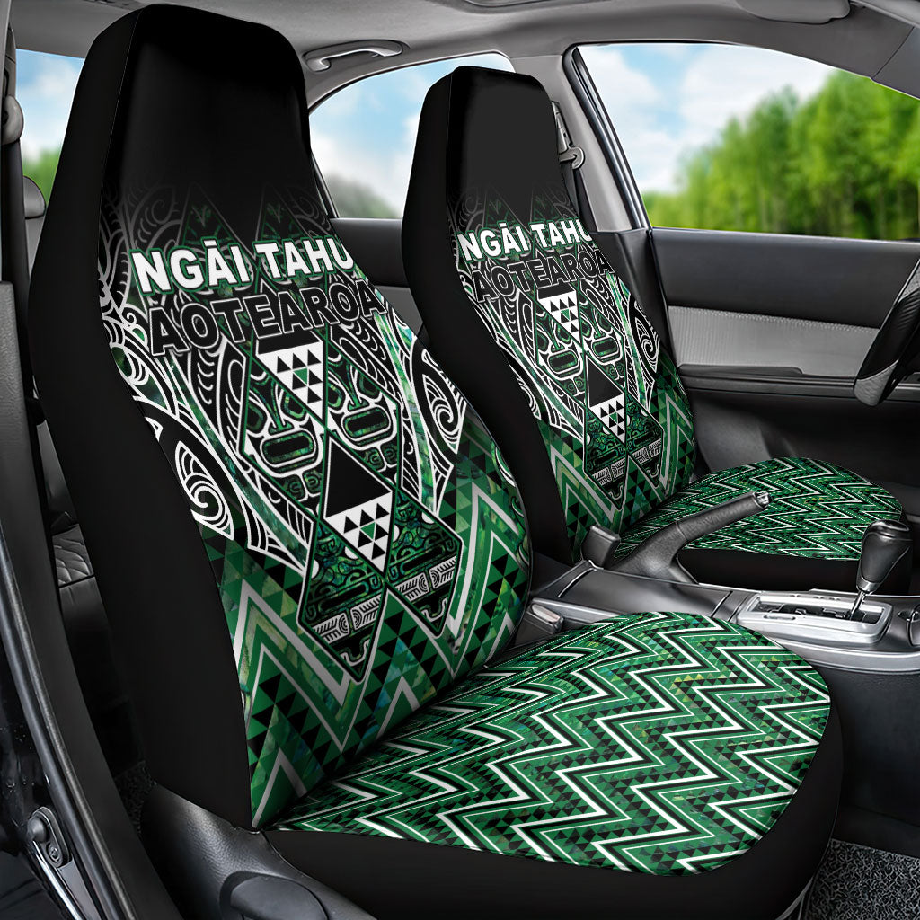 Aotearoa Ngai Tahu Car Seat Cover Maori Tribal Dark Green Paua Shell Pattern