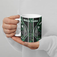 Aotearoa Ngai Tahu Ceramic Mug Maori Tribal Dark Green Paua Shell Pattern