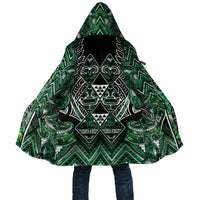 Aotearoa Ngai Tahu Cloak Maori Tribal Dark Green Paua Shell Pattern