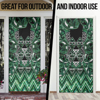 Aotearoa Ngai Tahu Door Cover Maori Tribal Dark Green Paua Shell Pattern