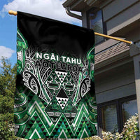 Aotearoa Ngai Tahu Garden Flag Maori Tribal Dark Green Paua Shell Pattern