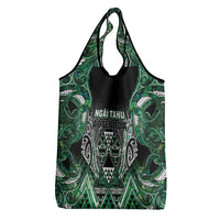 Aotearoa Ngai Tahu Grocery Bag Maori Tribal Dark Green Paua Shell Pattern