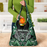Aotearoa Ngai Tahu Grocery Bag Maori Tribal Dark Green Paua Shell Pattern