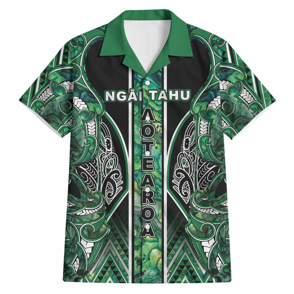 Aotearoa Ngai Tahu Hawaiian Shirt Maori Tribal Dark Green Paua Shell Pattern DT05 Green - Polynesian Pride