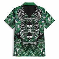 Aotearoa Ngai Tahu Hawaiian Shirt Maori Tribal Dark Green Paua Shell Pattern