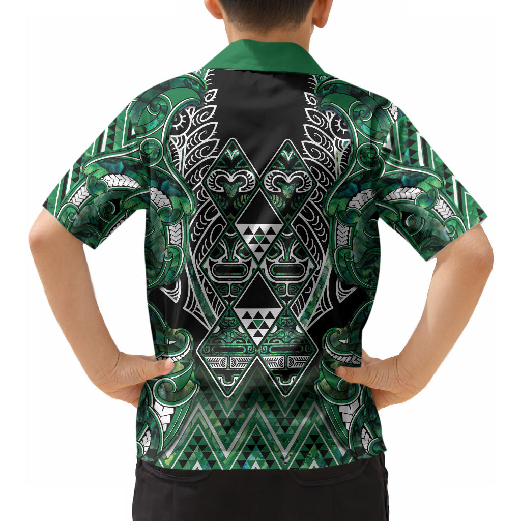 Aotearoa Ngai Tahu Hawaiian Shirt Maori Tribal Dark Green Paua Shell Pattern