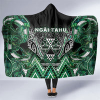 Aotearoa Ngai Tahu Hooded Blanket Maori Tribal Dark Green Paua Shell Pattern
