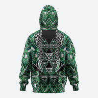 Aotearoa Ngai Tahu Hoodie Maori Tribal Dark Green Paua Shell Pattern