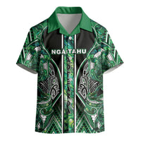 Aotearoa Ngai Tahu Kid Hawaiian Shirt Maori Tribal Dark Green Paua Shell Pattern