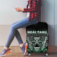 Aotearoa Ngai Tahu Luggage Cover Maori Tribal Dark Green Paua Shell Pattern