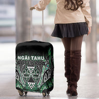 Aotearoa Ngai Tahu Luggage Cover Maori Tribal Dark Green Paua Shell Pattern