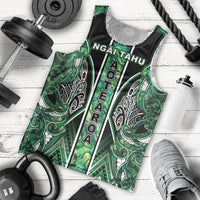 Aotearoa Ngai Tahu Men Tank Top Maori Tribal Dark Green Paua Shell Pattern