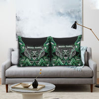 Aotearoa Ngai Tahu Pillow Cover Maori Tribal Dark Green Paua Shell Pattern