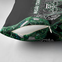 Aotearoa Ngai Tahu Pillow Cover Maori Tribal Dark Green Paua Shell Pattern