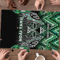 Aotearoa Ngai Tahu Puzzle Maori Tribal Dark Green Paua Shell Pattern