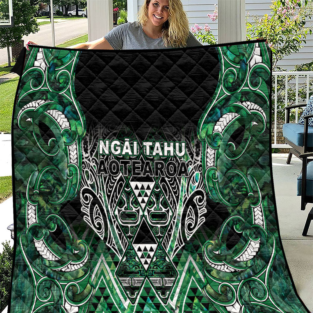 Aotearoa Ngai Tahu Quilt Maori Tribal Dark Green Paua Shell Pattern
