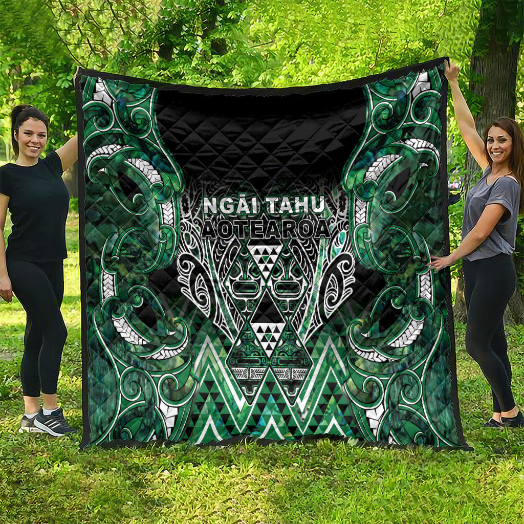 Aotearoa Ngai Tahu Quilt Maori Tribal Dark Green Paua Shell Pattern