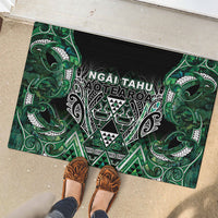 Aotearoa Ngai Tahu Rubber Doormat Maori Tribal Dark Green Paua Shell Pattern