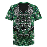 Aotearoa Ngai Tahu Rugby Jersey Maori Tribal Dark Green Paua Shell Pattern