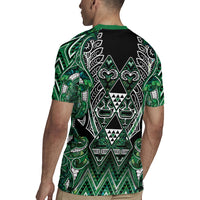 Aotearoa Ngai Tahu Rugby Jersey Maori Tribal Dark Green Paua Shell Pattern