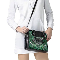 Aotearoa Ngai Tahu Shoulder Handbag Maori Tribal Dark Green Paua Shell Pattern