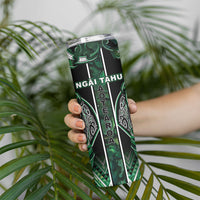 Aotearoa Ngai Tahu Skinny Tumbler Maori Tribal Dark Green Paua Shell Pattern