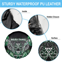 Aotearoa Ngai Tahu Spare Tire Cover Maori Tribal Dark Green Paua Shell Pattern