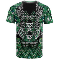 Aotearoa Ngai Tahu T Shirt Maori Tribal Dark Green Paua Shell Pattern