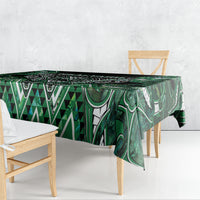 Aotearoa Ngai Tahu Tablecloth Maori Tribal Dark Green Paua Shell Pattern