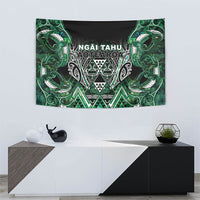 Aotearoa Ngai Tahu Tapestry Maori Tribal Dark Green Paua Shell Pattern