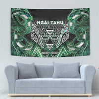 Aotearoa Ngai Tahu Tapestry Maori Tribal Dark Green Paua Shell Pattern
