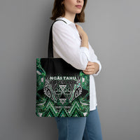 Aotearoa Ngai Tahu Tote Bag Maori Tribal Dark Green Paua Shell Pattern