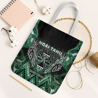 Aotearoa Ngai Tahu Tote Bag Maori Tribal Dark Green Paua Shell Pattern