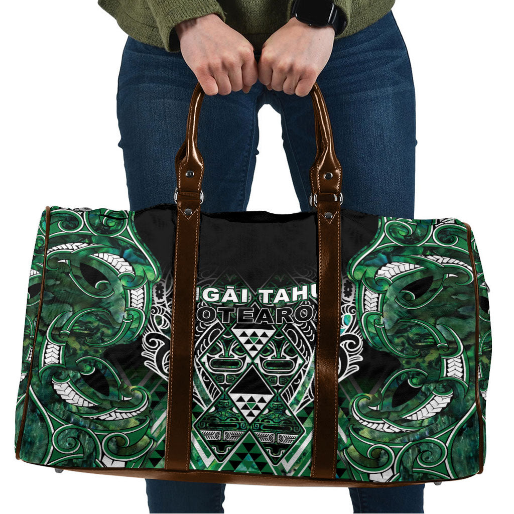 Aotearoa Ngai Tahu Travel Bag Maori Tribal Dark Green Paua Shell Pattern