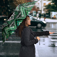 Aotearoa Ngai Tahu Umbrella Maori Tribal Dark Green Paua Shell Pattern