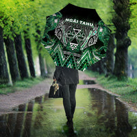 Aotearoa Ngai Tahu Umbrella Maori Tribal Dark Green Paua Shell Pattern