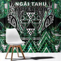 Aotearoa Ngai Tahu Window Curtain Maori Tribal Dark Green Paua Shell Pattern
