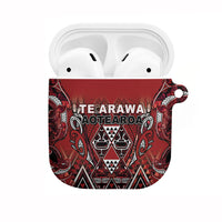 Aotearoa Te Arawa AirPods Case Maori Tribal Dark Red Paua Shell Pattern
