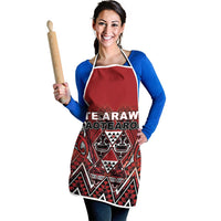 Aotearoa Te Arawa Apron Maori Tribal Dark Red Paua Shell Pattern