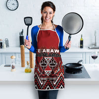 Aotearoa Te Arawa Apron Maori Tribal Dark Red Paua Shell Pattern