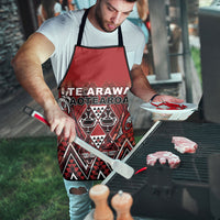 Aotearoa Te Arawa Apron Maori Tribal Dark Red Paua Shell Pattern
