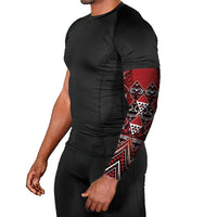 Aotearoa Te Arawa Arm Sleeves Maori Tribal Dark Red Paua Shell Pattern