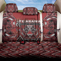 Aotearoa Te Arawa Back Car Seat Cover Maori Tribal Dark Red Paua Shell Pattern