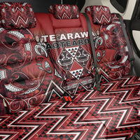 Aotearoa Te Arawa Back Car Seat Cover Maori Tribal Dark Red Paua Shell Pattern