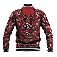 Aotearoa Te Arawa Baseball Jacket Maori Tribal Dark Red Paua Shell Pattern