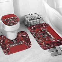 Aotearoa Te Arawa Bathroom Set Maori Tribal Dark Red Paua Shell Pattern