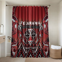 Aotearoa Te Arawa Bathroom Set Maori Tribal Dark Red Paua Shell Pattern