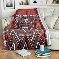 Aotearoa Te Arawa Blanket Maori Tribal Dark Red Paua Shell Pattern