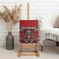 Aotearoa Te Arawa Canvas Wall Art Maori Tribal Dark Red Paua Shell Pattern